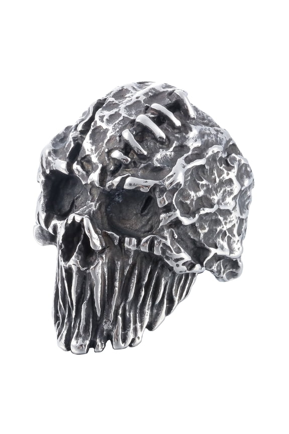 Stitched Skull Ring Stainless Steel Handmade Band Jewelry Cool Punk Rock Biker Ring (9)