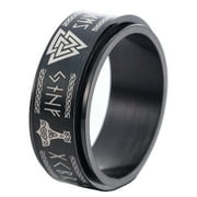 ZMY Home Viking Rings Stainless Steel Elder Futhark Alphabet Jewelry Valknut Thors Hammer Runic Compass Norse Ring 10