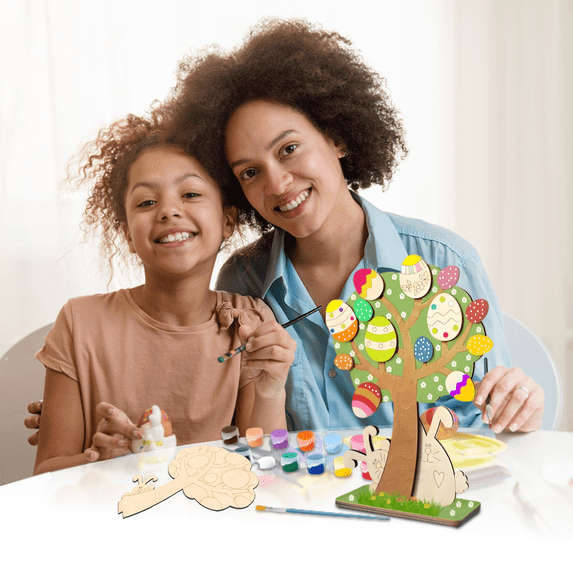 ZMYFlora Easter Egg DIY Painted Craft Ornament For Kids Creative Art Activity Set With Decorative Small Gifts Easter Decorations