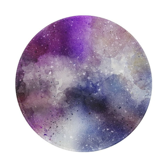 ZNDUO 2 Pack Round Mouse Pad Purple Watercolor Texture 7.9" Small Non-Slip Rubber Gaming Mousepad Desk Mat for Home Office