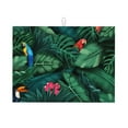 thumbnail image 1 of ZNDUO Absorbent Dish Drying Mat, Microfiber Vector Tropical Plants Birds Pattern Dish Drying Pad for Kitchen Counter, 24 x 18 Inch, 1 of 8