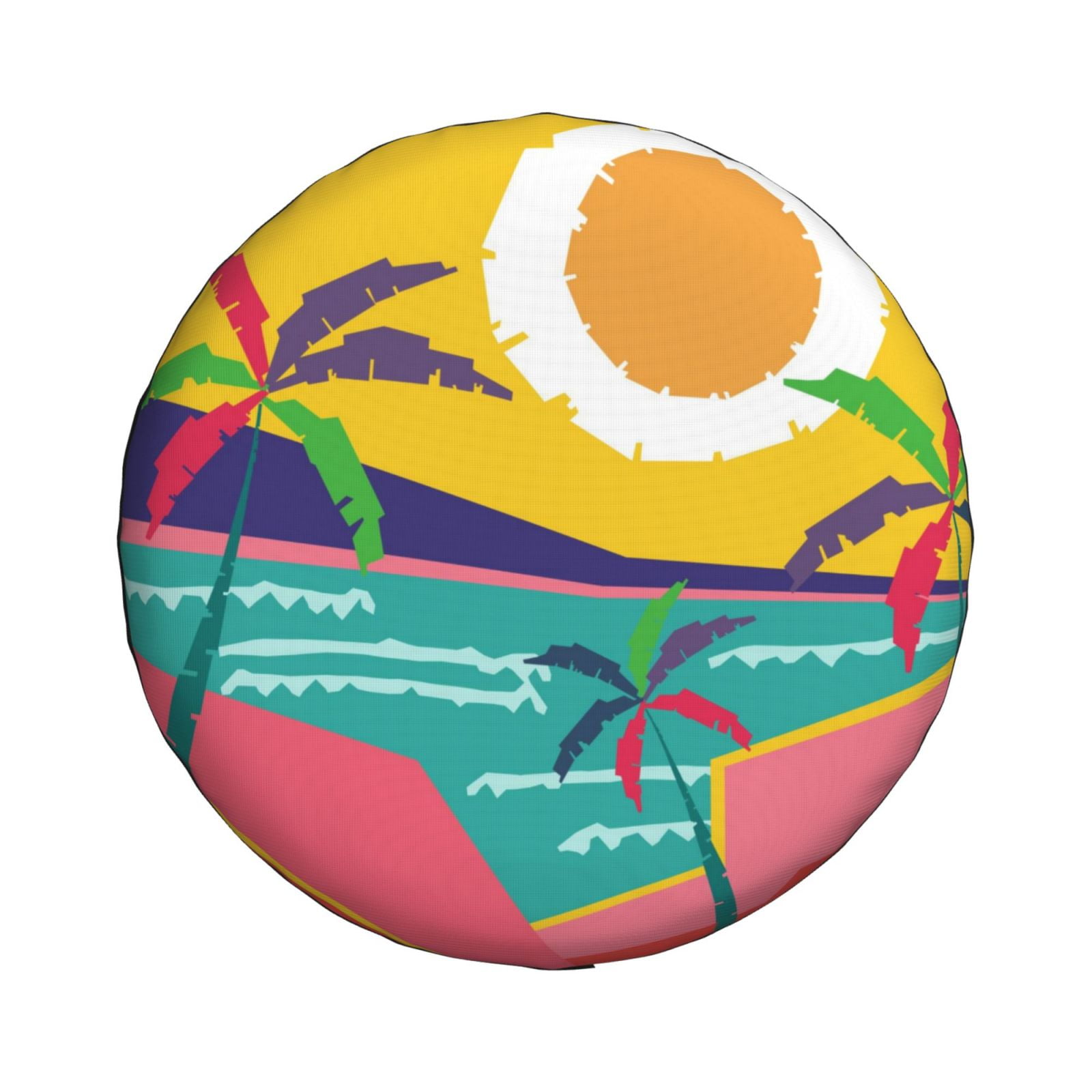 ZNDUO Abstract Beach Sunset Pattern Spare Tire Cover, Universal Spare