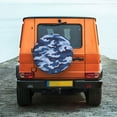 thumbnail image 1 of ZNDUO Abstract Blue Camouflage Pattern Spare Tire Cover, Universal Fit for Jeep Trailer RV SUV Camper Vehicle Waterproof Dust Tire Cover 17 inch, 1 of 8