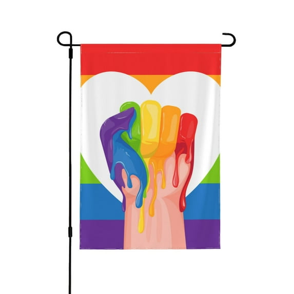 ZNDUO Abstract Lgbt Rainbow Pattern LGBT Garden Flag, Small Yard Lawn Flags for Outdoor House Decor Holiday Home Decorations, 28"x40"