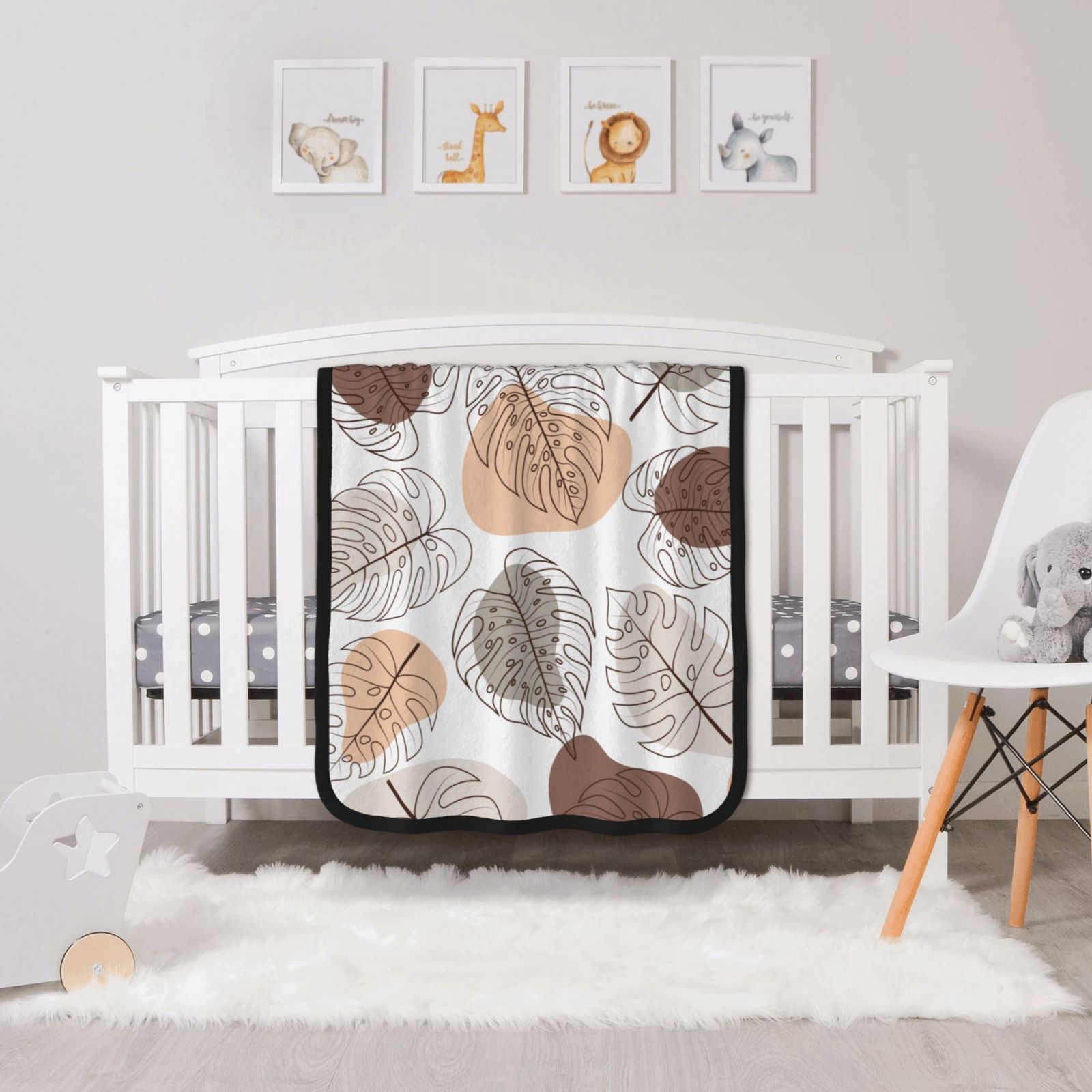 ZNDUO Abstract Tropical Leaf Doodle Art Pattern Throw Blanket, Fuzzy