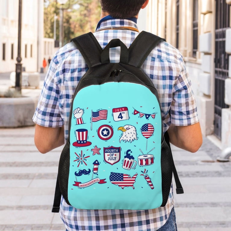 Patriotic Backpack perfect for 4th of July! Amazon.com: ALAZA 4th Of July American Flag Mini Backpack  main image 2