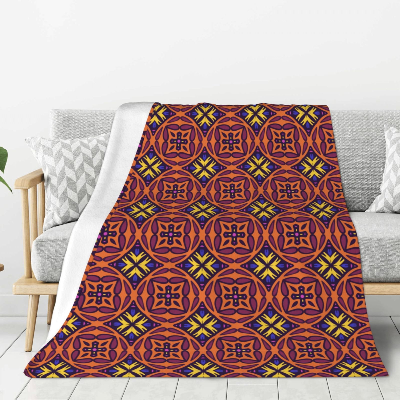 ZNDUO Aztec Traditional Geometric Pattern Pattern Thickening Blanket ...
