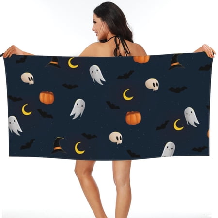 ZNDUO Bath Towel, Cartoon Halloween Imp Pattern Oversized Quick Dry Bath Towel Beach Towel - 27.5"x55"