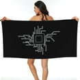 thumbnail image 1 of ZNDUO Bath Towel, Computer Chip Symbol Pattern Oversized Quick Dry Bath Towel Beach Towel - 31.5"x63", 1 of 8