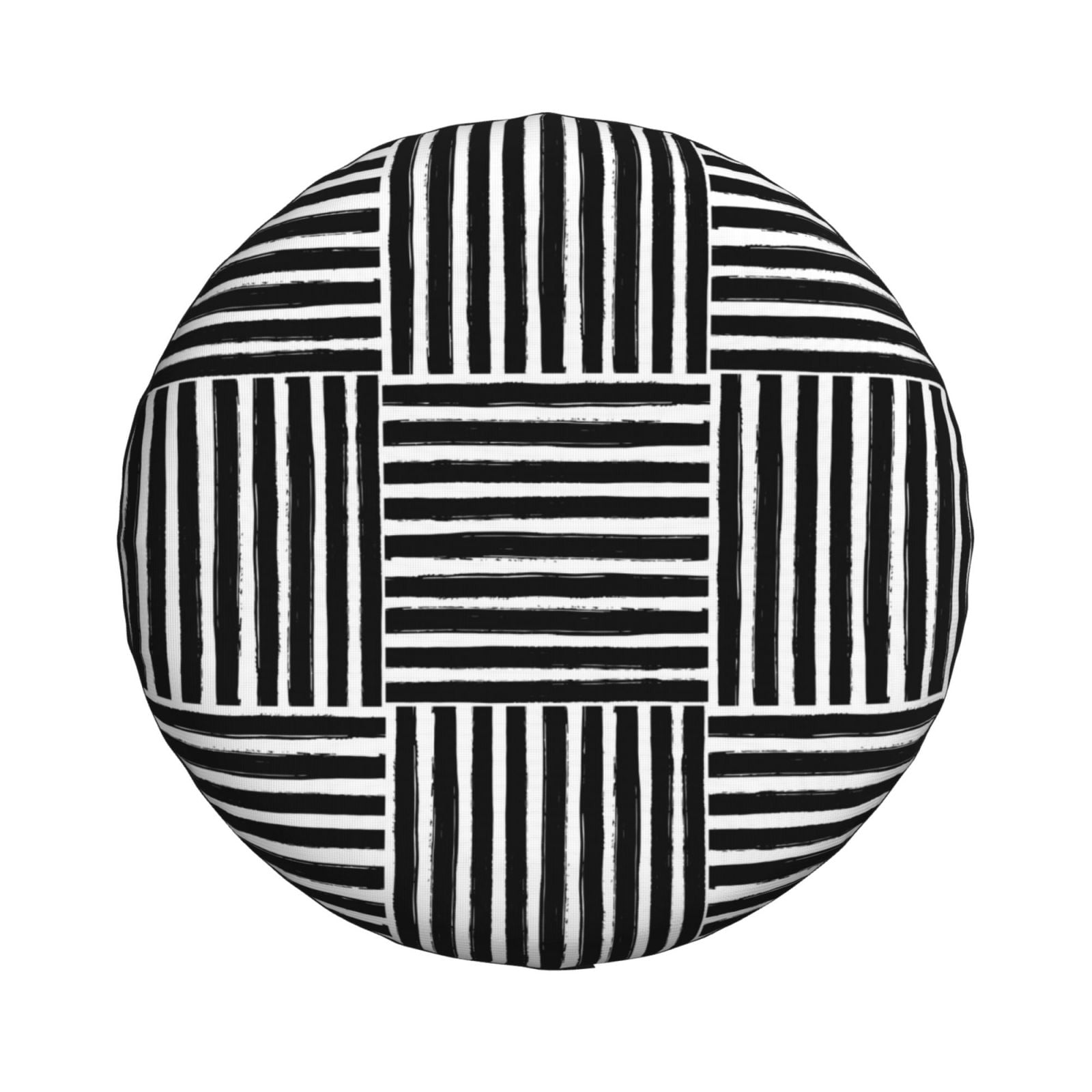 ZNDUO Black Minimalist Lines Doodle Pattern Spare Tire Cover, Universal