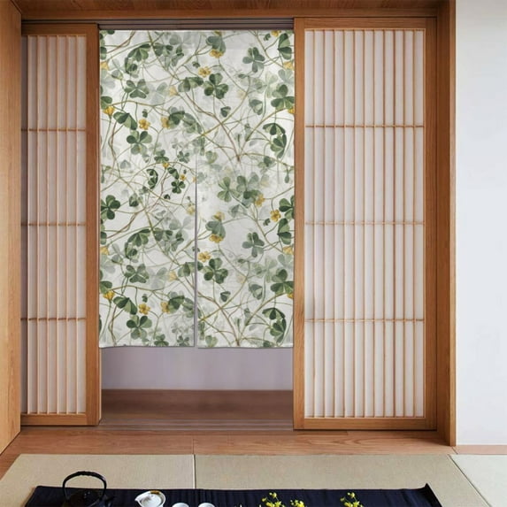 ZNDUO Blackout Door Curtains, Insulated Blackout Vintage Plant Vine Pattern Pattern Window Curtain for Living Room Kitchen Bathroom Bedroom, 34x56 Inches