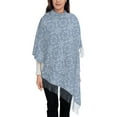 thumbnail image 1 of ZNDUO Blue Abstract Modern Flower Art Pattern Pashmina Shawls，Wraps Winter Warm Soft Scarf for Women, 1 of 8