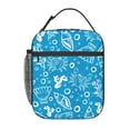 thumbnail image 1 of ZNDUO Blue Cartoon Sea Creature Graffiti Pattern Lunch Bag, Reusable Leakproof Tote for Office, Work, School, Beach or Travel, 1 of 8