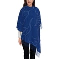 thumbnail image 1 of ZNDUO Blue Seamless Cloud Pattern Pashmina Shawls，Wraps Winter Warm Soft Scarf for Women, 1 of 8