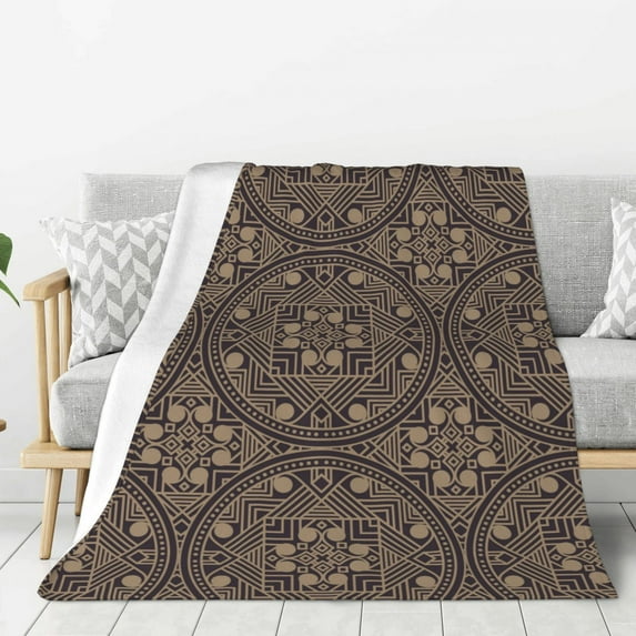 ZNDUO Boho Style Geometric Shapes Pattern Pattern Thickening Blanket, Fluffy Soft Cozy Flannel Throw Blankets, 40"x30" Inches