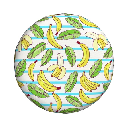 ZNDUO Cartoon Banana Pattern Spare Tire Cover, Universal Spare Tire Wheel Covers 16 inch