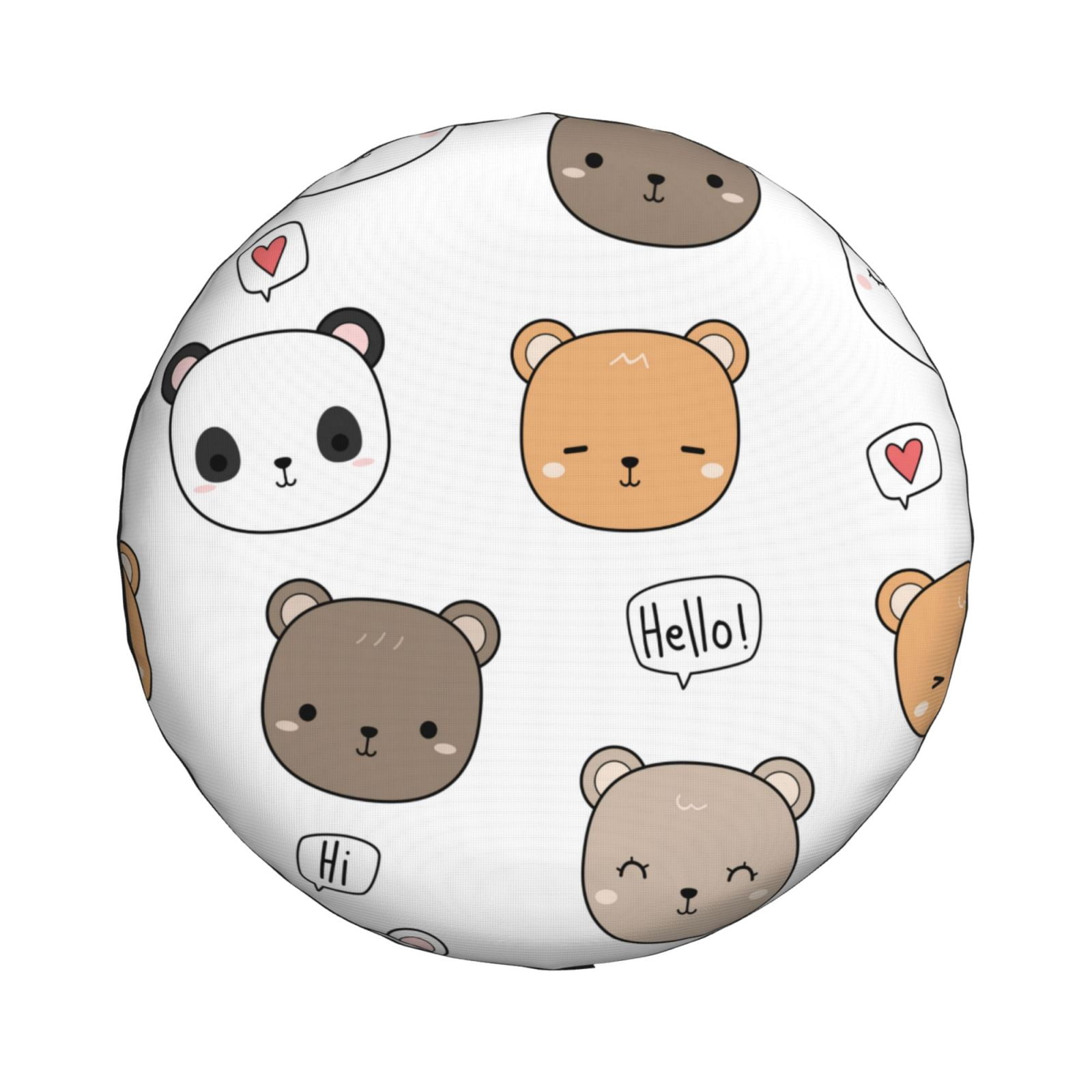 ZNDUO Cartoon Bear Seamless Pattern Spare Tire Cover, Universal Spare Tire Wheel Covers 14 inch