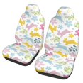 thumbnail image 1 of ZNDUO Cartoon Doodle Watercolour Bunny Pattern Car Seat Covers, Breathable Polyester Universal Seat Covers for Cars, 2PCS Car Seat Covers Front Seats Only, 1 of 8