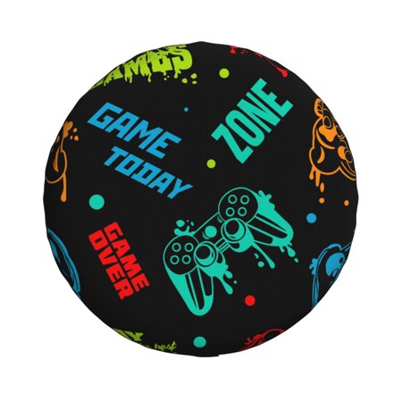ZNDUO Cartoon Gamepad Controller Pattern Spare Tire Cover, Universal Spare Tire Wheel Covers 16 inch