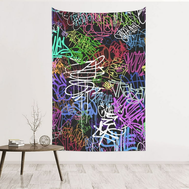 ZNDUO Color Graffiti Street Art Seamless Pattern Tapestry Wall Tapestries for Bedroom 60 x 40 inch