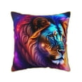 thumbnail image 1 of ZNDUO Colorful Purple Lion Throw Pillows, Throw Pillows for Couch-Indoor Decorative Pillows,20"x20", 1 of 8