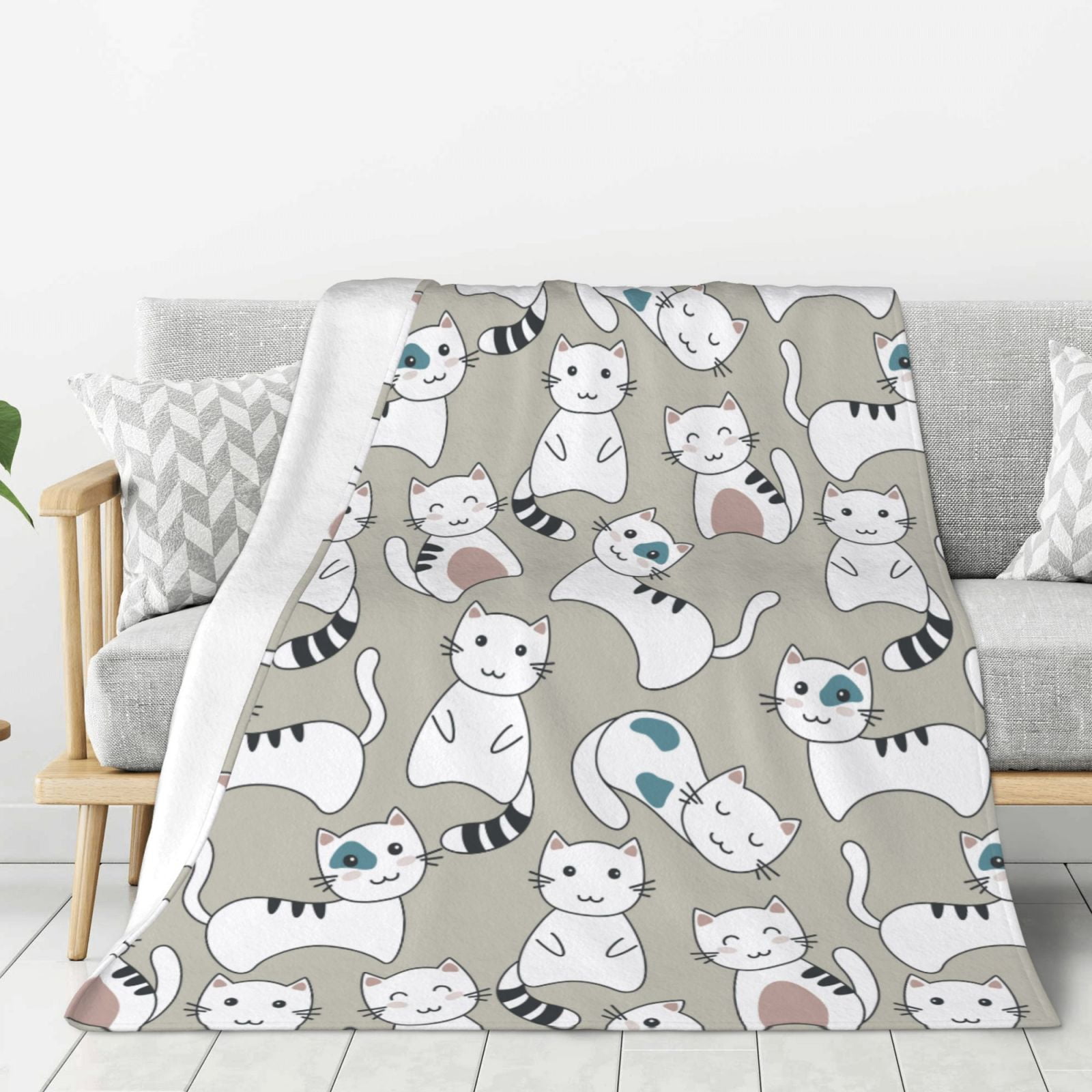Geometric Cats Quilted Blanket NCU0NT072 main image 0