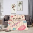 thumbnail image 1 of ZNDUO Cute Pink Candy Pattern Throw Blanket, Lightweight Cozy Soft Throw Blanket for Couch, 40"x30" Throw Blankets for Bed, 1 of 8