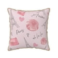 thumbnail image 1 of ZNDUO Cute Pink Parisian Style Throw Pillows, Throw Pillows for Couch-Indoor Decorative Pillows,16"x16", 1 of 8