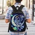 thumbnail image 1 of ZNDUO Galaxy Space Astronaut Pattern Travel Backpack, 16 Inch Lightweight Bookbag, 1 of 8