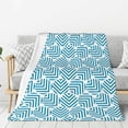thumbnail image 1 of ZNDUO Green Modern Geometric Pattern Pattern Thickening Blanket, Fluffy Soft Cozy Flannel Throw Blankets, 60"x50" Inches, 1 of 8