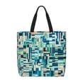 thumbnail image 1 of ZNDUO Green Watercolor Abstract Texture Pattern Large Tote Bag, Zipper Lightweight Beach Tote, 1 of 8