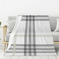 thumbnail image 1 of ZNDUO Grey Checkered Lines Pattern Pattern Thickening Blanket, Fluffy Soft Cozy Flannel Throw Blankets, 60"x50" Inches, 1 of 8