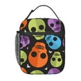 thumbnail image 1 of ZNDUO Halloween Spooky Skulls Pattern Lunch Bag, Reusable Leakproof Tote for Office, Work, School, Beach or Travel, 1 of 8