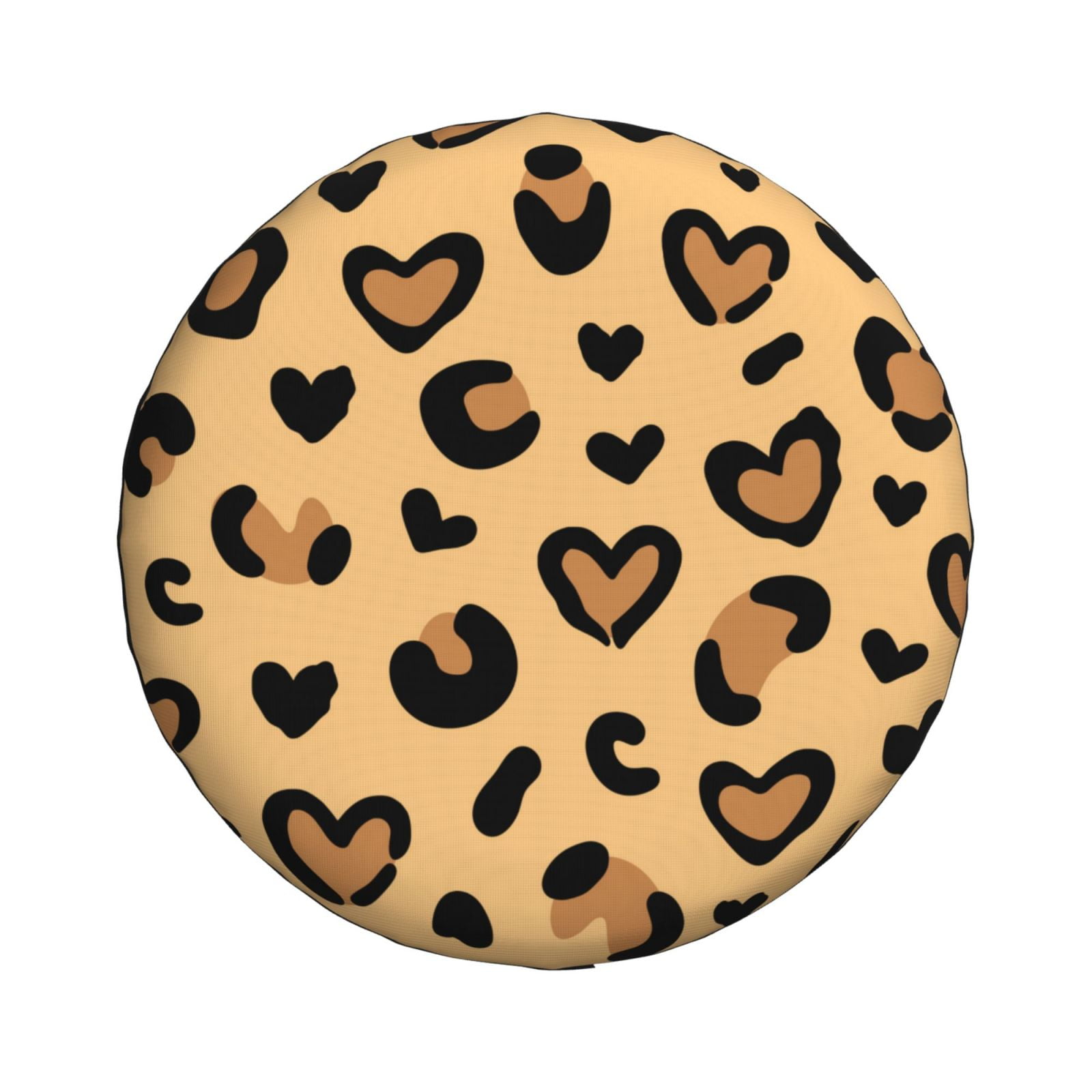 ZNDUO Heart Leopard Camouflage Pattern Spare Tire Cover, Universal Spare Tire Wheel Covers 15