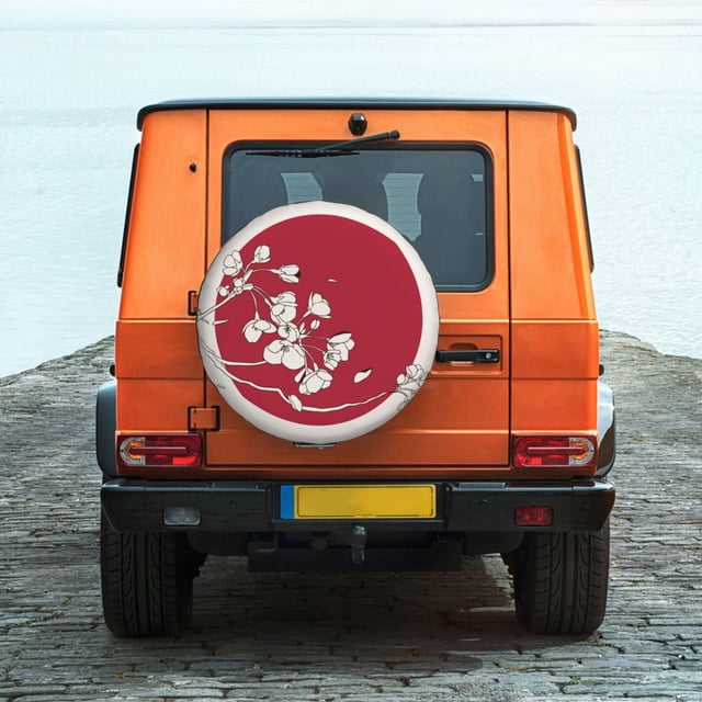 ZNDUO Japanese Cherry Tree Petals Pattern Spare Tire Cover, Universal