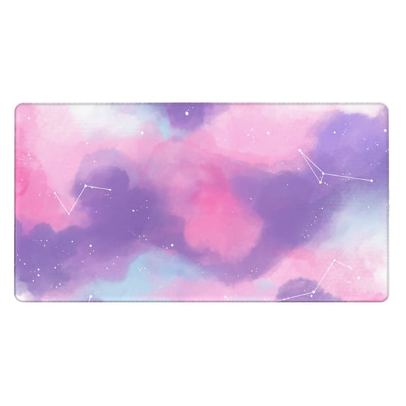 ZNDUO Large Rubber Mouse Pad Non-slip Desk Mat Watercolor Abstract Starry Night Rubber Desk Pad Mousepad Keyboard Pad for Home Office, 15.8" x 29.5"
