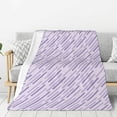 thumbnail image 1 of ZNDUO Light Purple Stripes Pattern Pattern Thickening Blanket, Fluffy Soft Cozy Flannel Throw Blankets, 40"x30" Inches, 1 of 8