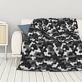 thumbnail image 1 of ZNDUO Lightweight Microfiber Bed Blanket, Camouflage Pixel Art Pattern Super Soft Flannel Cozy Throw Blankets, 60"x50", 1 of 8