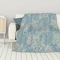thumbnail image 1 of ZNDUO Lightweight Microfiber Bed Blanket, Elegant Blue Decoration Art Pattern Super Soft Flannel Cozy Throw Blankets, 80"x60", 1 of 8