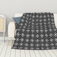 thumbnail image 1 of ZNDUO Lightweight Microfiber Bed Blanket, Modern Cross Lines Houndstooth Seamless Pattern Super Soft Flannel Cozy Throw Blankets, 50"x40", 1 of 8