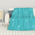 thumbnail image 1 of ZNDUO Lightweight Microfiber Bed Blanket, Simple Fishbone Pattern Super Soft Flannel Cozy Throw Blankets, 80"x60", 1 of 8