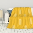 thumbnail image 1 of ZNDUO Lightweight Microfiber Bed Blanket, Simple Yellow Small Fresh Pattern Super Soft Flannel Cozy Throw Blankets, 60"x50", 1 of 8