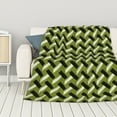 thumbnail image 1 of ZNDUO Lightweight Microfiber Bed Blanket, Slime Green Houndstooth Pattern Super Soft Flannel Cozy Throw Blankets, 50"x40", 1 of 8