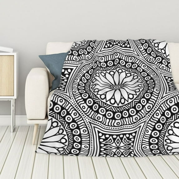 ZNDUO Lightweight Microfiber Bed Blanket, Vintage Abstract Aztec Pattern Super Soft Flannel Cozy Throw Blankets, 40"x30"