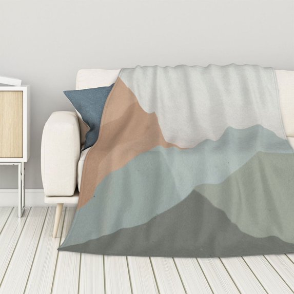 ZNDUO Lightweight Microfiber Bed Blanket, Watercolor Mountain Range Art Pattern Super Soft Flannel Cozy Throw Blankets, 40"x30"