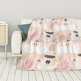 thumbnail image 1 of ZNDUO Lightweight Microfiber Bed Blanket, White Swans Pink Print Art Pattern Super Soft Flannel Cozy Throw Blankets, 40"x30", 1 of 8