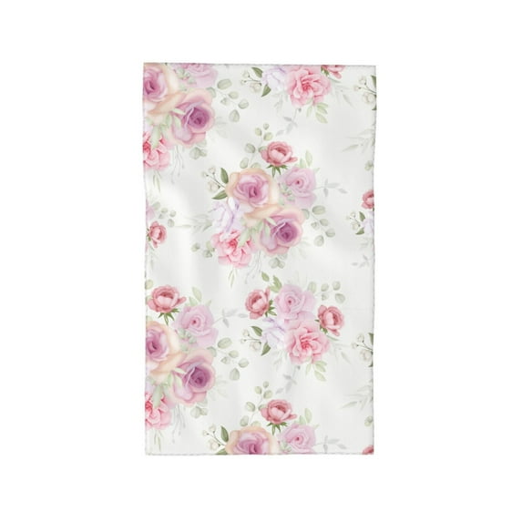 ZNDUO Microfiber Bath Towel, Pink Elegant Roses Pattern Towels for Bathroom, 27.5x16 in