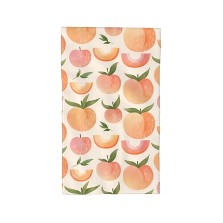 ZNDUO Microfiber Bath Towel, Pink Peaches Seamless Pattern Towels for Bathroom, 27.5x16 in