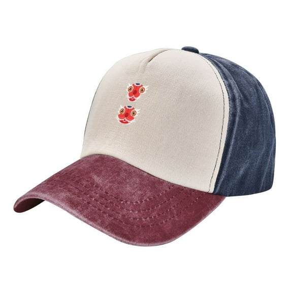 ZNDUO Navy And Red Baseball Cap, Sun Hat for Men/Women, Adjustable Cap Washable Cotton Baseball Hat-Lion Dance