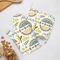 thumbnail image 1 of ZNDUO Non-Slip Cooking Oven Gloves, Abstract Doodle Retro Style Pattern Oven Mitts and Pot Holders Set, 1 of 8